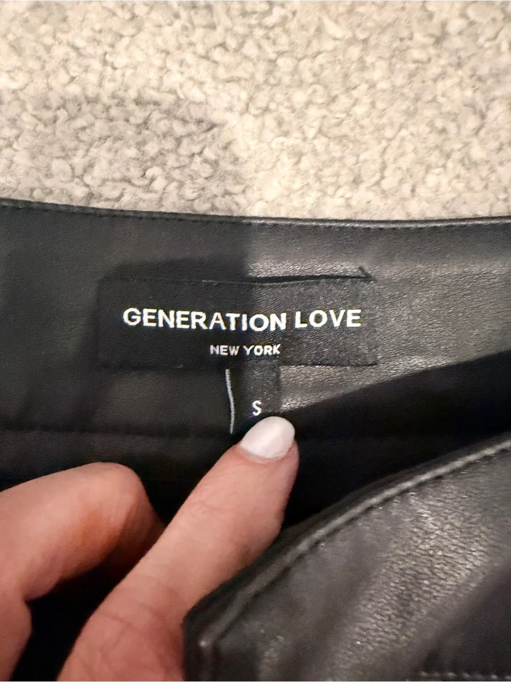 Generation Love Black Faux Leather Pleated High-Waist Shorts